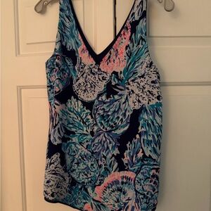 Lilly Pulitzer reversible Floral Sleeveless Top - Blue and Pink med